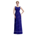 Starzz 2016 barato sem mangas V de volta Chiffon Royal Blue Evening Dress ST000061-4